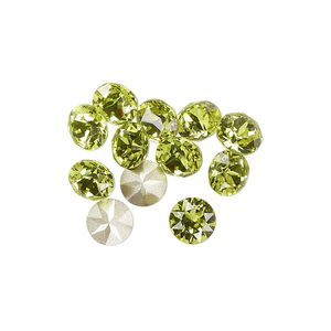 Chaton 12pk citrus green foil back, Crystal Passions® 6.14-6.32mm round SS29 1088