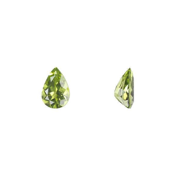Gem, peridot (natural), 9x6mm faceted pear, A grade, Mohs hardness 6-1/2 to 7. Sold individually. image number 0