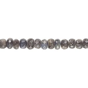 Blue sapphire 1pkg1, hand-cut faceted rondelle bead 14 inch 4x2mm-6x4mm