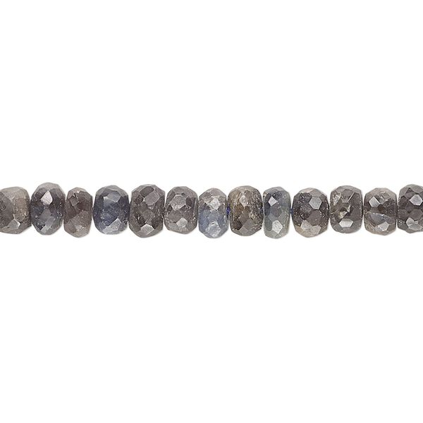 Blue sapphire 1pkg1, hand-cut faceted rondelle bead 14 inch 4x2mm-6x4mm image number 0