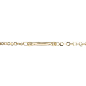 Chain 1pkg1 bar & link, 2mm, gold-finished brass 5 foot unfinished