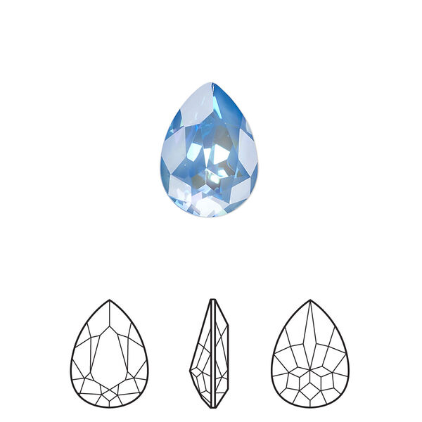 Fancy stone 12pk crystal ocean DeLite, Crystal Passions® 14x10mm pear 4320 image number 0