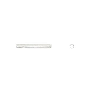 Bead, silver-plated brass, 16x2mm tube. Sold per pkg of 100.