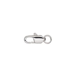 Clasp lobster claw 1pkg2, 13x5mm / 5mm closed jump ring, stainless steel 1-strand