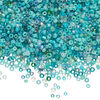 Seed bead mix, glass, 1pkg25g, #15 to #11 round, opaque and translucent multi-blue image number 0