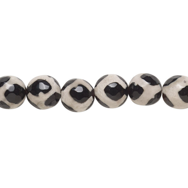 Agate 1pkg1, faceted round bead B- grade, 8 inch 8mm image number 0