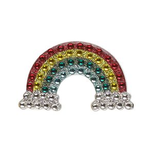 Sticker, pkg/1, multicolored, 33x20mm rainbow with clouds.