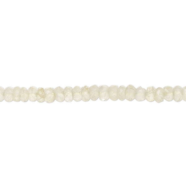 Bead, golden yellow prehnite (natural), 3x2mm-4x3mm hand-cut faceted rondelle, B grade, Mohs hardness 6 to 6-1/2. Sold per 14-inch strand, approximately 170 beads. image number 0