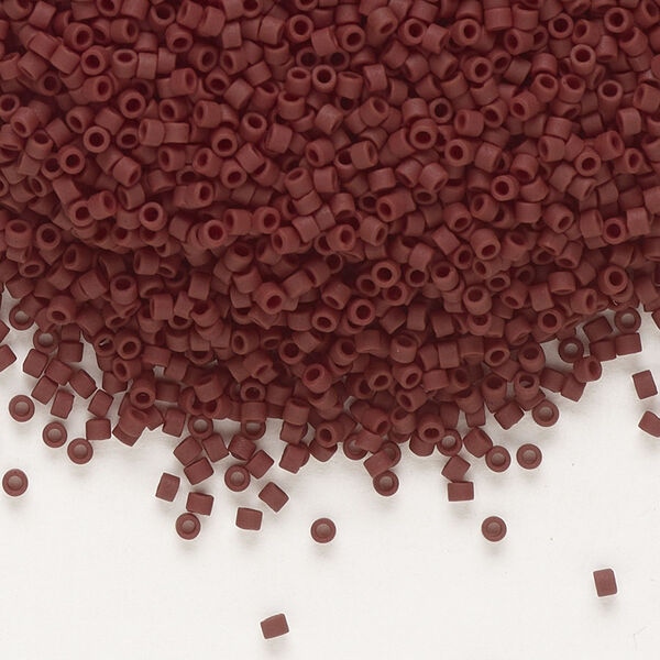 Seed bead, Delica®, glass, pkg/7.5g, #11 round, opaque matte espresso (DB-1910). image number 0