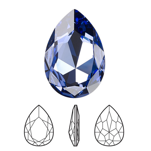 Fancy stone 1pk tanzanite foil back, Crystal Passions® 30x20mm pear 4327 image number 0