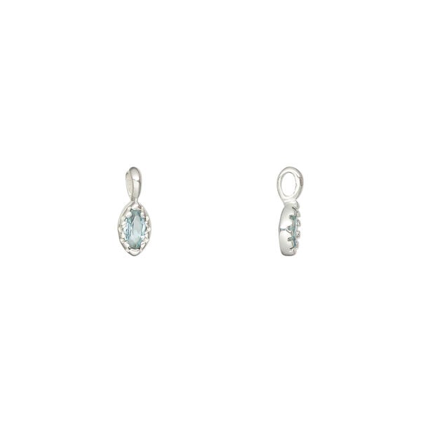 Pendant, blue topaz and sterling silver, 6x3.5mm faceted marquise. image number 0