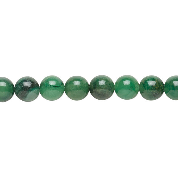 Bead, African aventurine (natural), 6mm round, B grade, Mohs hardness 7. Sold per 15-1/2" to 16" strand. image number 0