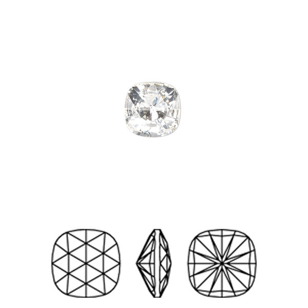 Fancy stone 2pk crystal foil back, Crystal Passions® 8mm rose cut cushion 4471 image number 0