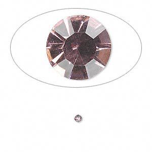 Chaton, glass rhinestone, light amethyst purple, foil back, 2.0-2.1mm faceted round, PP14. Sold per pkg of 72.