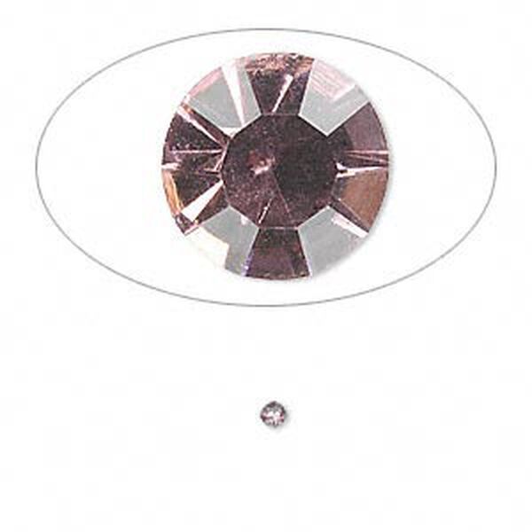 Chaton, glass rhinestone, light amethyst purple, foil back, 2.0-2.1mm faceted round, PP14. Sold per pkg of 72. image number 0