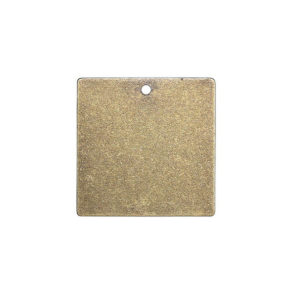 Drop, brass, 20mm double-sided blank flat square, 26 gauge. Sold per pkg of 4. image number 0
