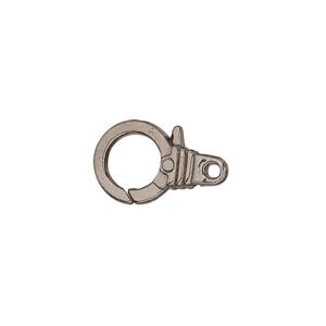 Clasp, lobster claw, gunmetal-plated "pewter" (zinc-based alloy), 18.5x11.5mm with double-sided ribbed design. Sold per pkg of 8.