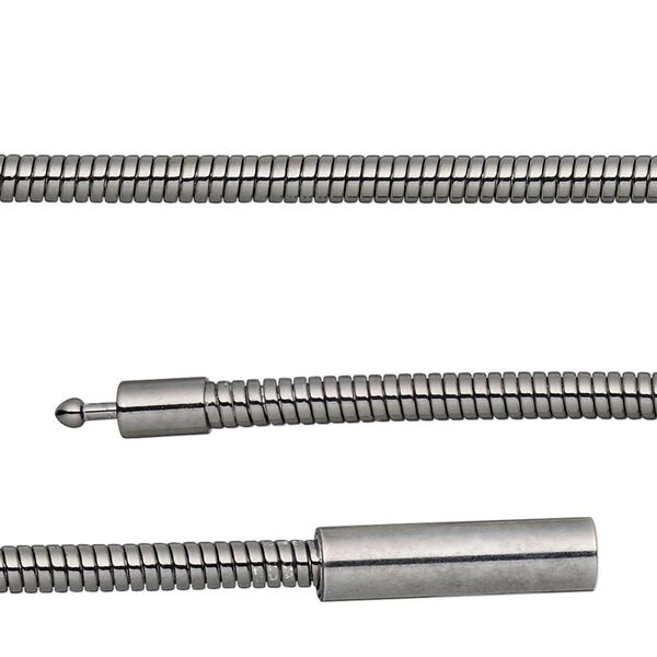 Chain, gunmetal-plated brass, 3mm omega, 7-1/2 inches with pop-style clasp. Sold individually. image number 0