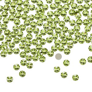 Flat back 1440pk citrus green foil back, Swarovski® 3-3.2mm round SS12 2088