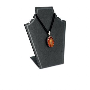 Display, chain and necklace, acrylic, black, 7-3/4 x 6-3/4 x 4 inches. Sold per pkg of 2.