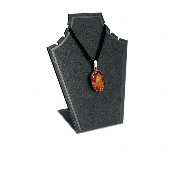 Display, chain and necklace, acrylic, black, 7-3/4 x 6-3/4 x 4 inches. Sold per pkg of 2. image number 0