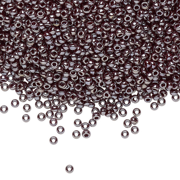 Seed bead, Miyuki, glass, pkg/25g, #11 rocaille, opaque luster gunmetal, (RR-436). image number 0