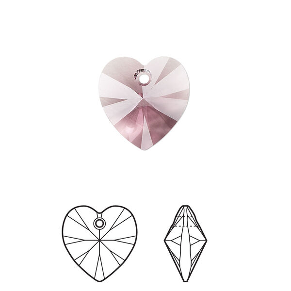 Drop 2pk iris, Crystal Passions® 14mm pendant heart 6228 image number 0