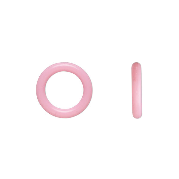 Component, Oh! Ring™, silicone, baby pink, 15mm round with 10mm hole. Sold per pkg of 100. image number 0