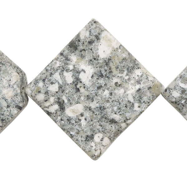 Grey feldspar 1pkg1, diamond bead natural 15 inch 43-48mm image number 0