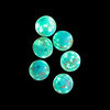Bead, lampworked glass, clear / light blue / glow-in-the-dark / gold, 8mm round. Sold per pkg of 6. image number 1