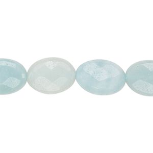 Amazonite 1pkg1, hand-cut faceted flat oval bead natural light to dark 15.5-16 inch 14x10mm