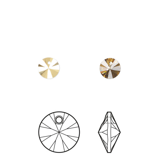 Drop 1pkg12 crystal aurum, Crystal Passions® 6mm pendant mini disk 6428 image number 0