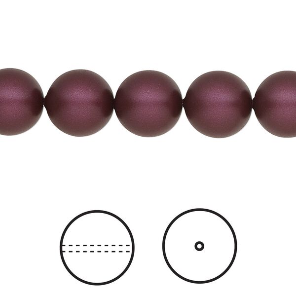 Pearl 25pk elderberry, Crystal Passions® 10mm round 5810 image number 0