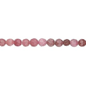 Rhodonite 1pkg1, faceted round bead natural 15.5-16 inch 4mm