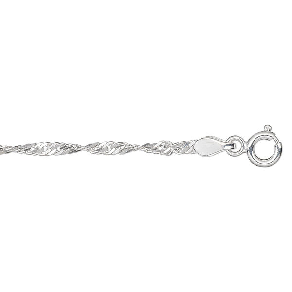 Chain, sterling silver, 2.3mm twisted Singapore, 20 inches. Sold individually. image number 0