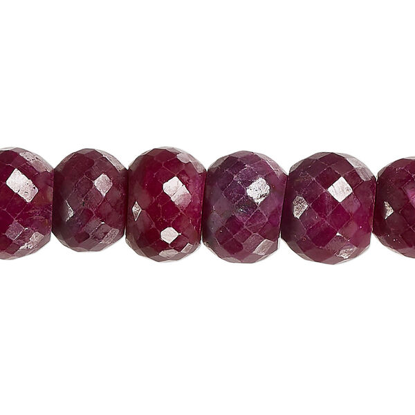 Indian ruby 1pkg1, hand-cut faceted rondelle bead C grade, 14 inch 10x8mm-13x9mm image number 0