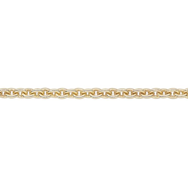 Chain, gold-finished brass, 3mm cable. Sold per pkg of 5 feet. image number 0