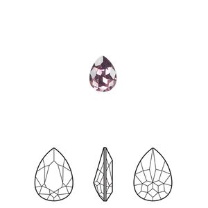 Fancy stone 4pk iris foil back, Crystal Passions® 8x6mm pear 4320