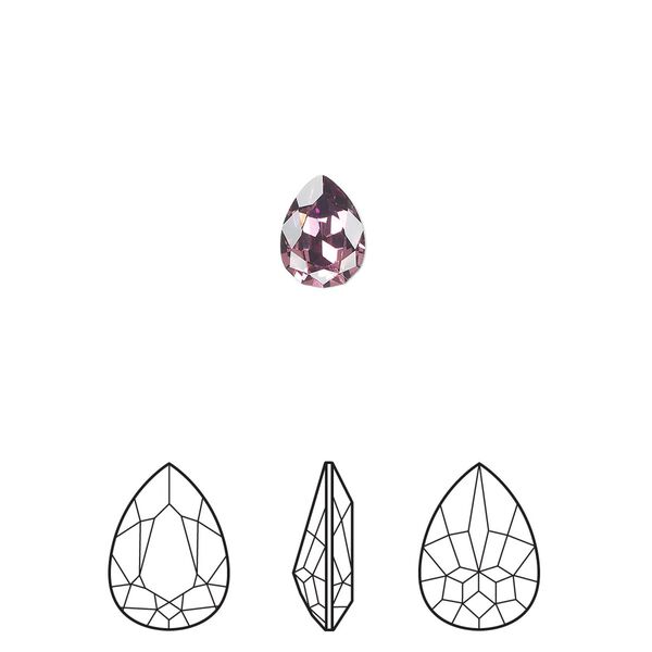 Fancy stone 4pk iris foil back, Crystal Passions® 8x6mm pear 4320 image number 0