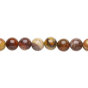 Birdseye rhyolite 1pkg1, round bead natural 15.5-16 inch 6mm