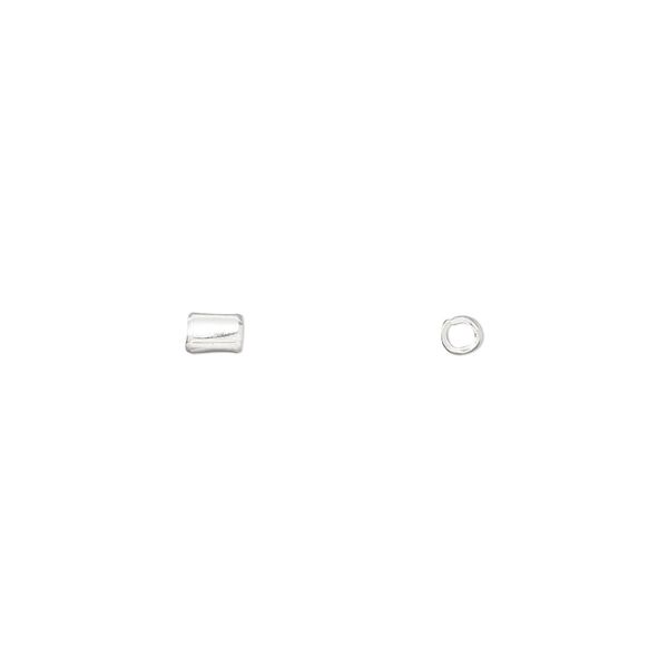 Bead, Hill Tribes, sterling silver, 3x2mm round tube. Sold per pkg of 20. image number 0