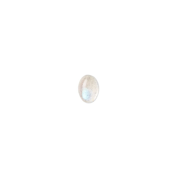 Cabochon, silver labradorite (natural), 7x5mm hand-cut calibrated oval, A- grade, Mohs hardness 6 to 6-1/2. Sold individually. image number 0