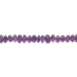 Amethyst 1pkg1, hand-cut rondelle bead natural 15.5-16 inch 4x3mm-6x5mm