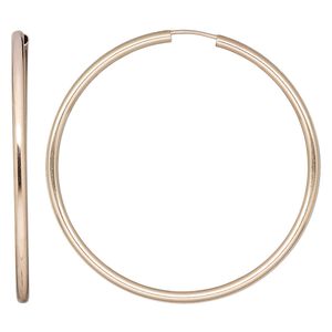 Earring hoop 1pkg2 14Kt rose gold-filled, 50mm / 2mm width / endless loop, 1 pair