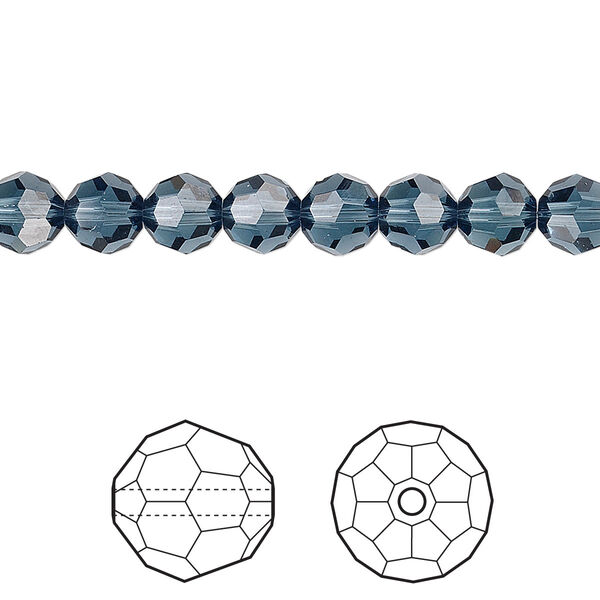 Bead 12pk Montana, Crystal Passions® 6mm round 5000 image number 0