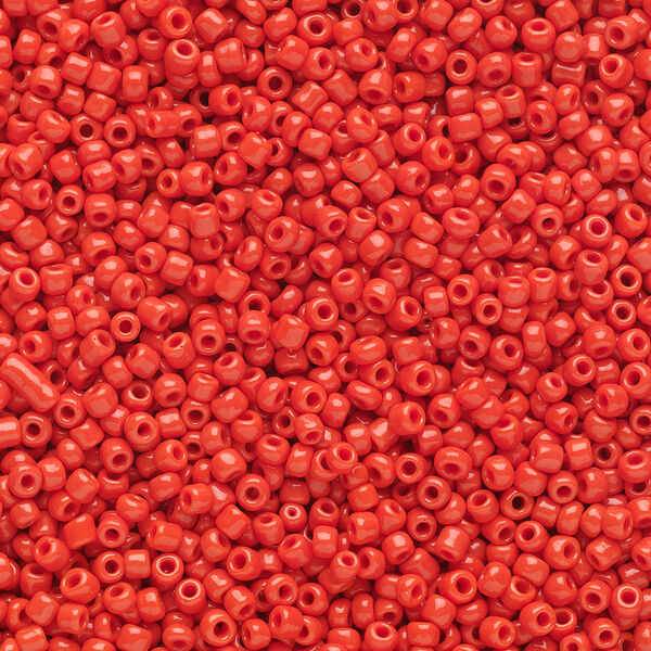 Seed bead, Ming Tree™, glass, pkg/1 pound, #11 round, opaque red. image number 0