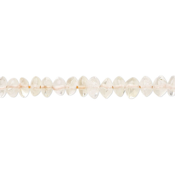Citrine / quartz crystal 1pkg1, hand-cut saucer bead C- grade, 14 inch 4x2mm-6x4mm image number 0