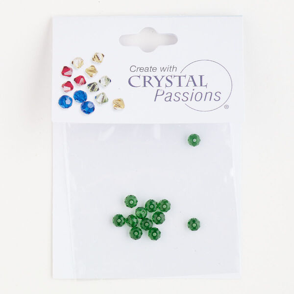 Bead 12pk dark moss green, Crystal Passions® 4mm rondelle 5040 image number 0