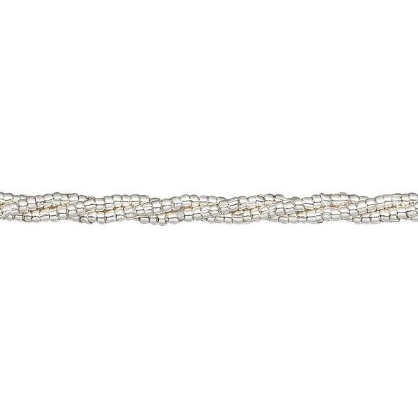 Bead, Hill Tribes, sterling silver, 1mm round tube. Sold per 8-inch strand, approximately 240 beads. image number 0