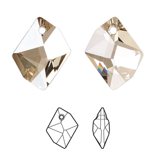 Drop 72pk crystal golden shadow, Swarovski® 20x16mm pendant cosmic 6680 image number 0